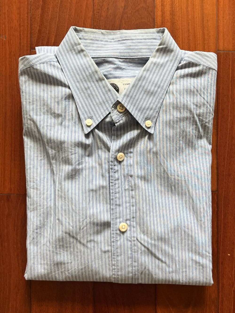 Club Monaco Slim Fit Stripe Button Down Shirt Mens M Blue White
